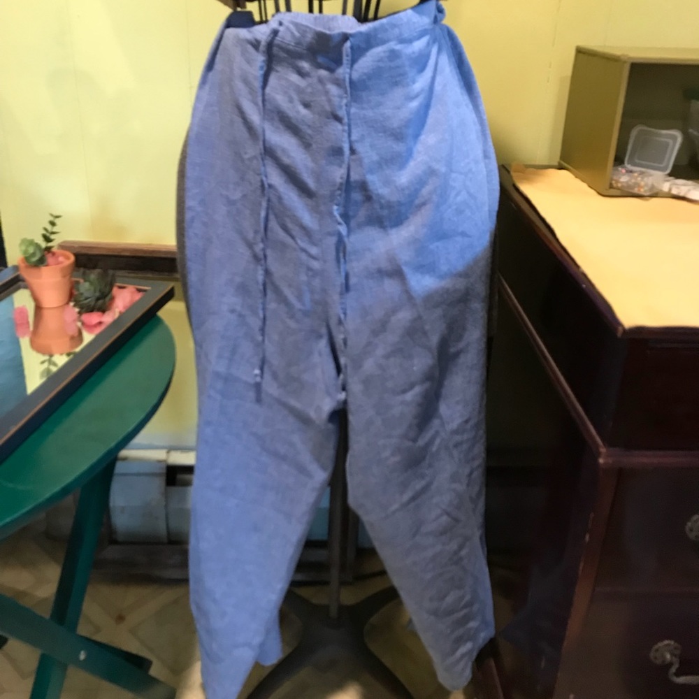 Lightweight blue pants, drawstring